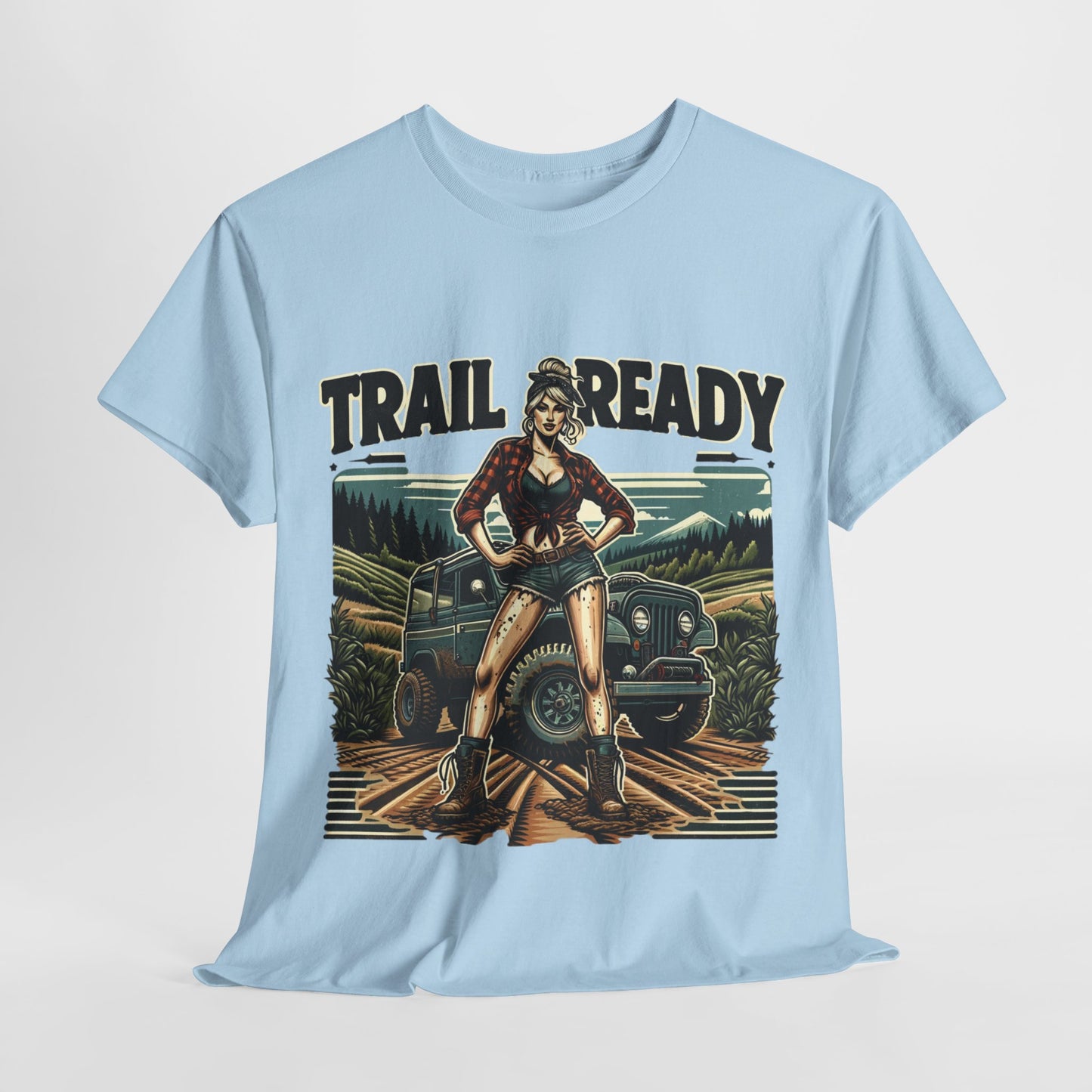 Buy 'Trail Ready' Vintage Off-Road T-Shirt - Embrace Adventure with Pin-Up Style!