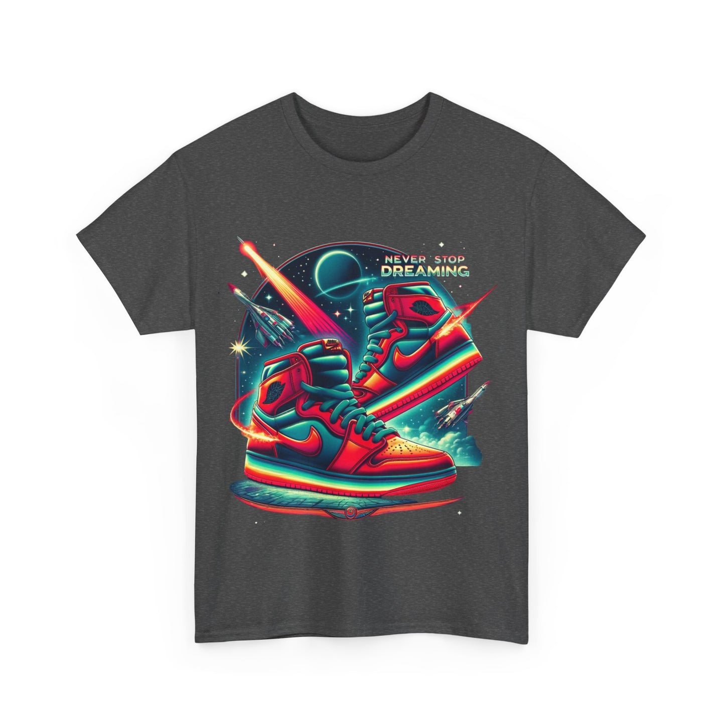 Shop Limited Edition 'Galactic Battle' Tee: Retro High OG Sneakers Meet Cosmic Warfare!