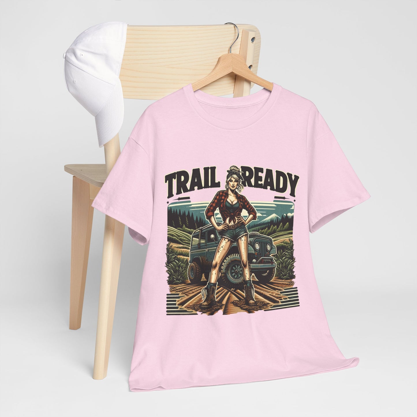 Buy 'Trail Ready' Vintage Off-Road T-Shirt - Embrace Adventure with Pin-Up Style!