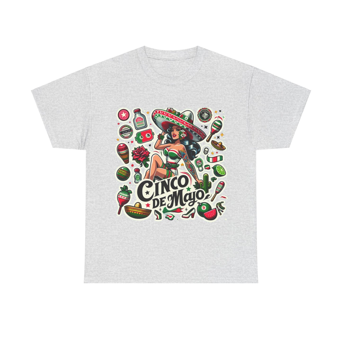 Buy Limited Edition Cinco de Mayo T-Shirt - Vibrant Pin-Up Style with Mexican Heritage