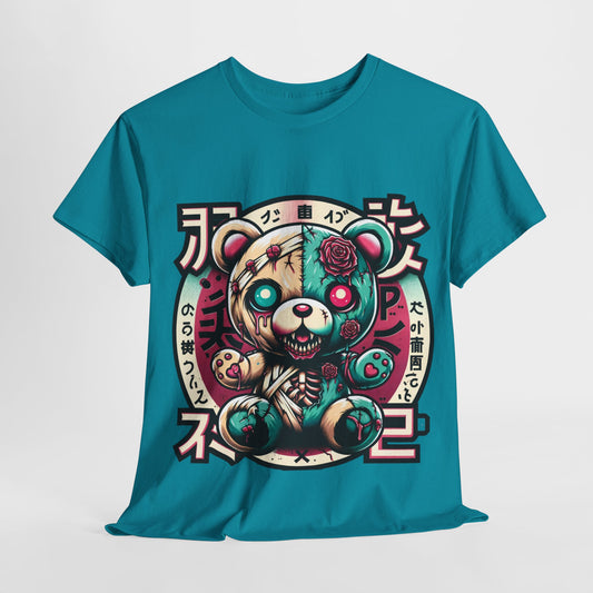 Get Your 'Zombie Teddy Bear' T-Shirt Today: Unleash Apocalypse Chic with Pin-Up Horror Style!